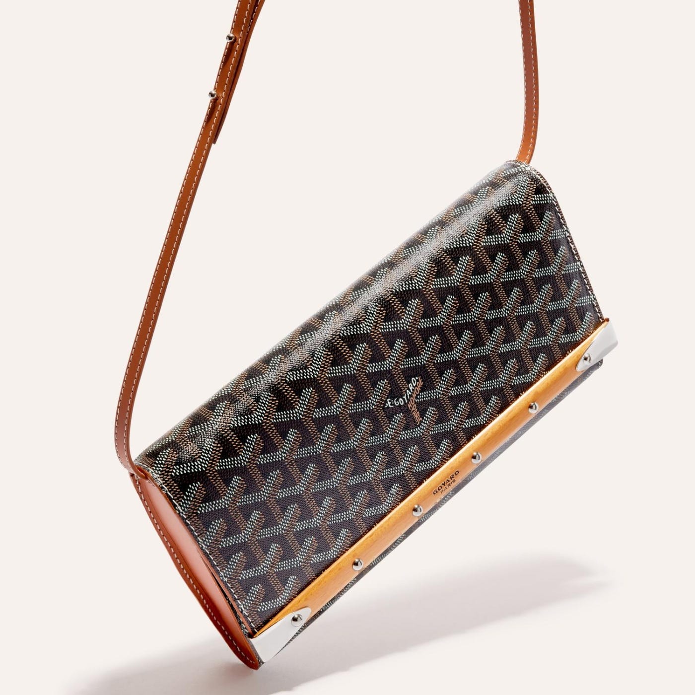 Goyard Monte-Carlo PM Clutch Black & Tan - Image 5